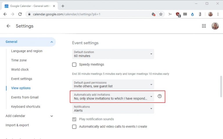 Disable Auto-Invites To Combat Google Calendar Spam - Ghacks