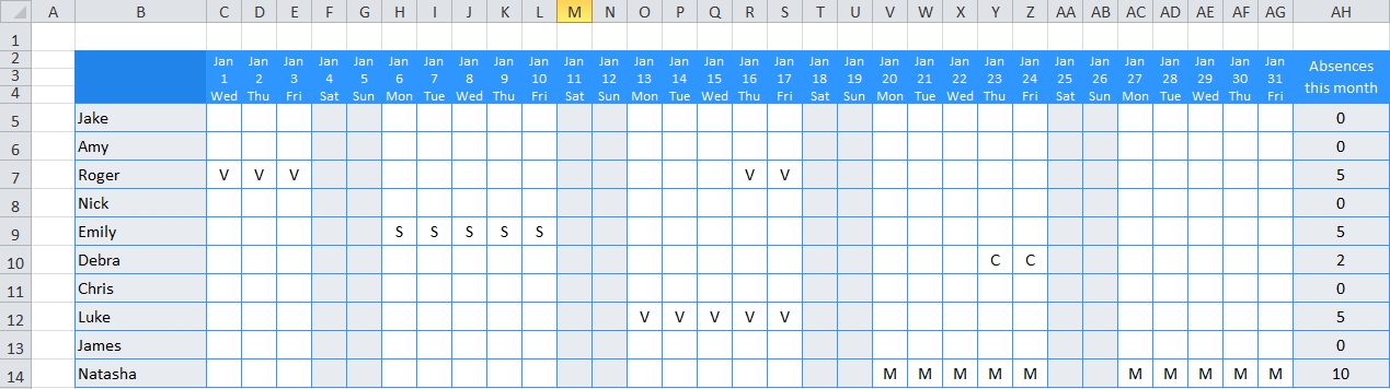 Excel Staff Holiday Planner (The Ultimate Free Template)