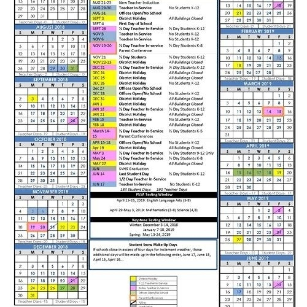 Philadelphia School District Calendar | 2020 Calendar | Free