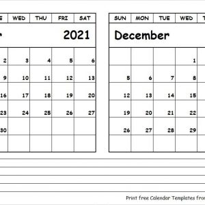 Blank Calendar November December 2021 | Calendar Printables