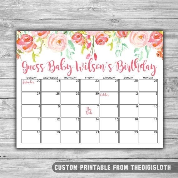 Baby Due Date Calendar July Free Calendar Template | Baby