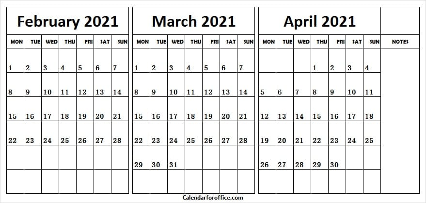 2021-Printable-Calendar-February-to-April-sample