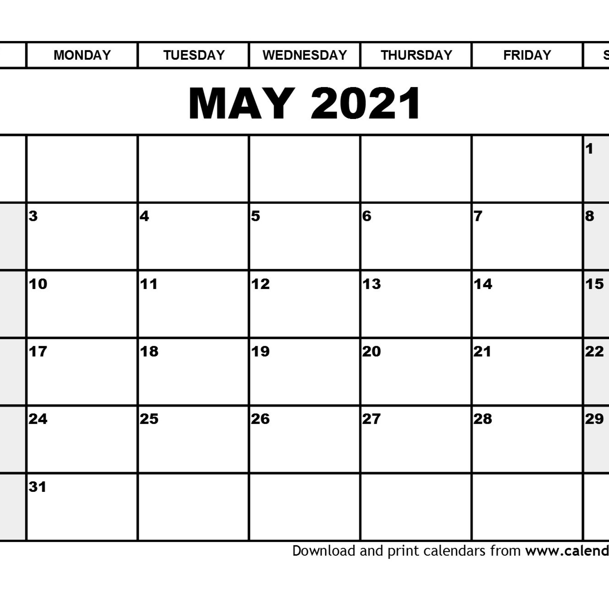 2021 May Calendar Template | Qualads