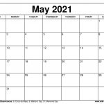 May 2021 Calendar Blank