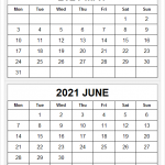 Printable May June 2021 Calendar