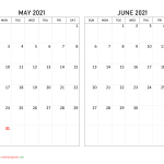 May June 2021 Calendar