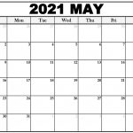 Printable May 2021 Calendar