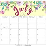 Calendar July August 2021 Cute Printable