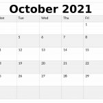 Calendar 2021 October Month