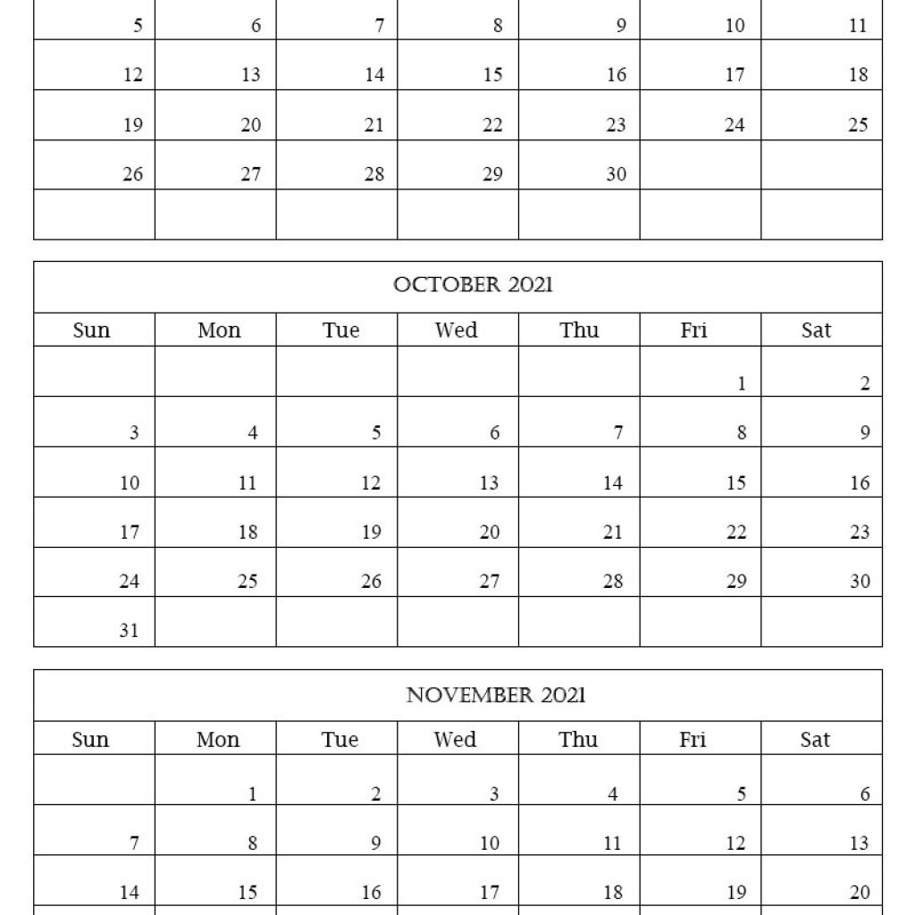 Printable Calendar September 2021