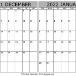 December 2021 January 2022 Calendar to Print