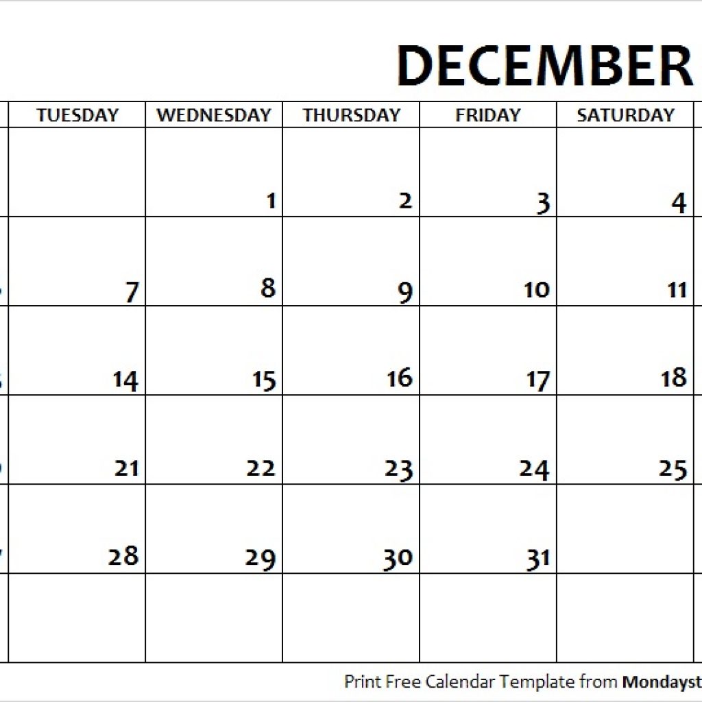 Print December 2021 Calendar