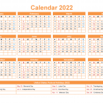 Editable 2022 Calendar Template Word