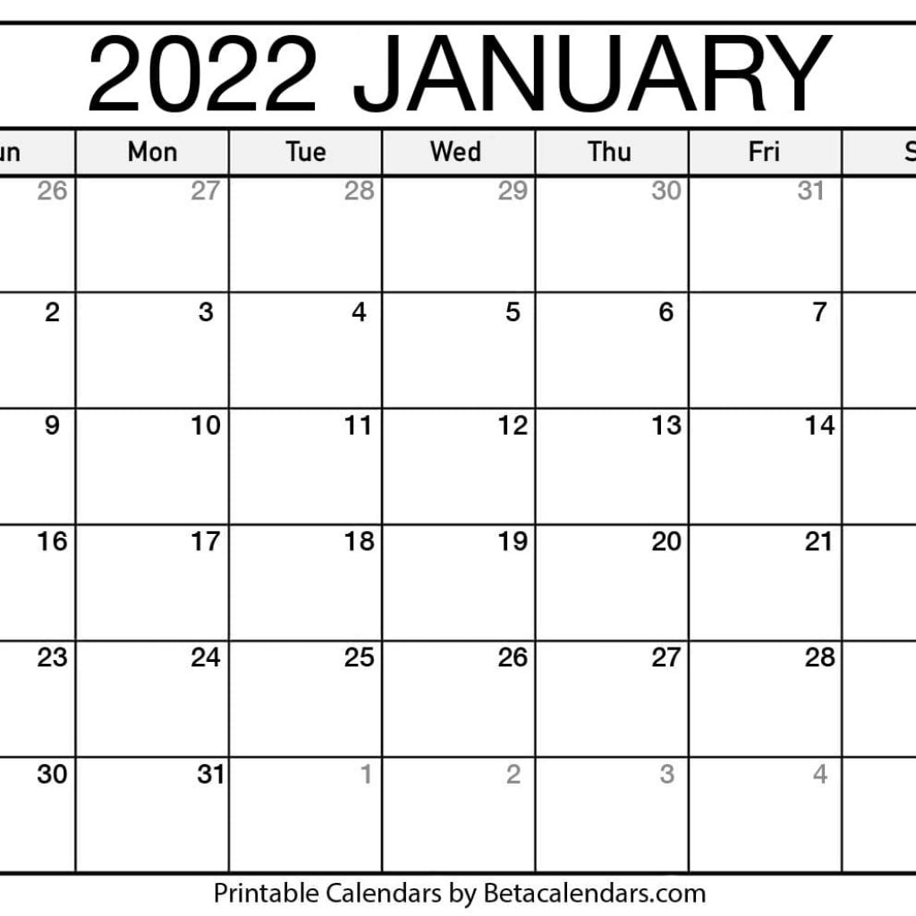 Jan Feb 2022 Printable Calendar Free