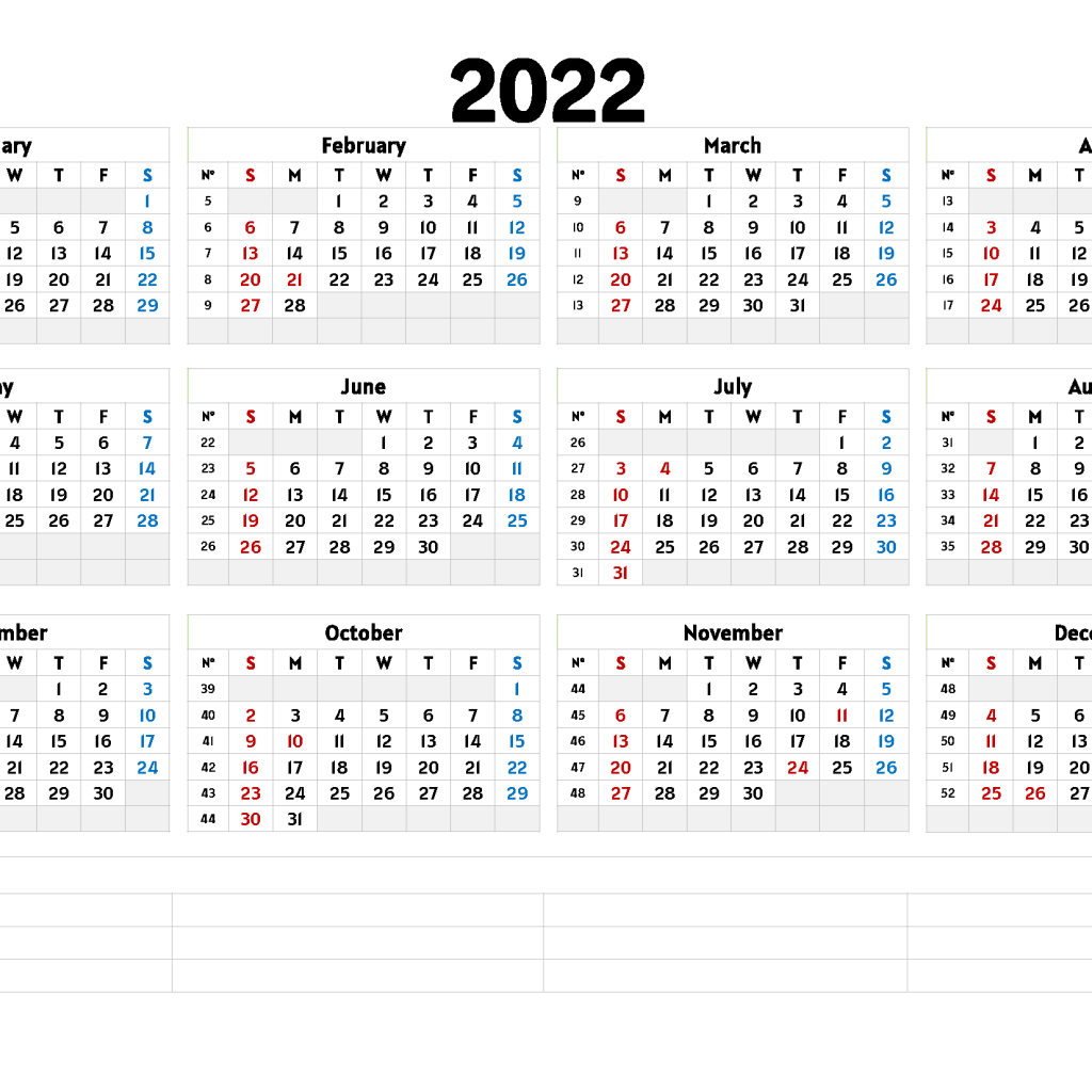 Notes Calendar 2022 Template