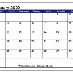 Printable January 2022 Calendar