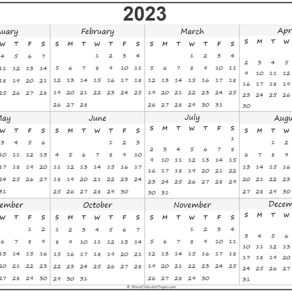 Calendar 2023 Year Printable Free Blank Calendar Temp - vrogue.co