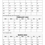 Printable 2022 March Calendar by Month