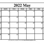 May 2022 Calendar Printable