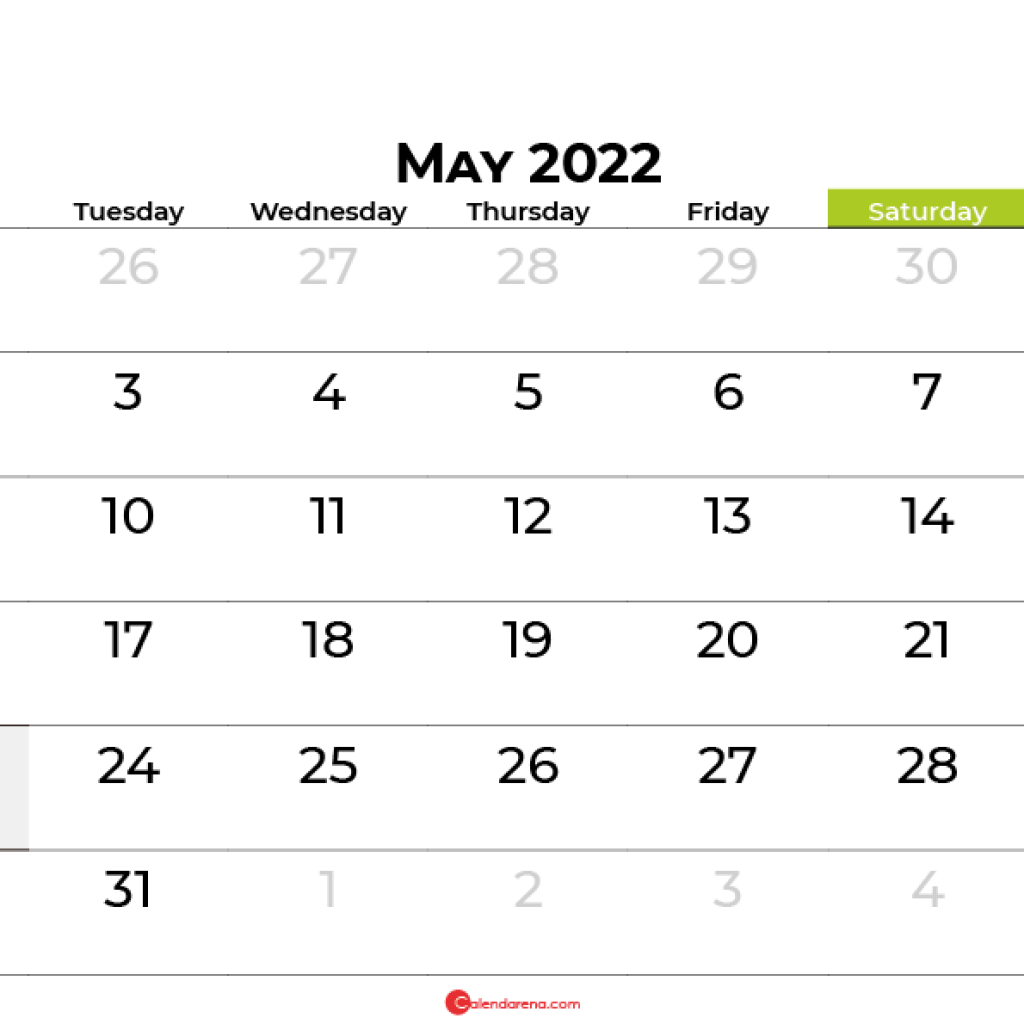 May 2022 Canadian Holidays Calendar