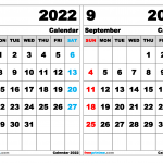 Aug Sep 2022 Calendar Printable Template