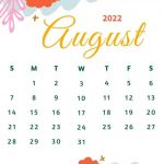 Calendar July August 2022 Cute Printable