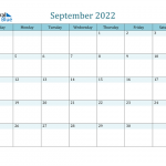 Calendar September 2022 Excel