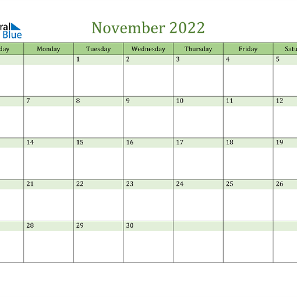 Editable Calendar September to November 2022