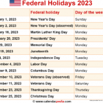 Calendar 2023 Usa Holidays