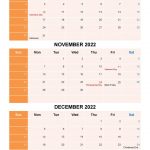 September to November 2022 Calendar