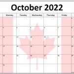 October 2022 Calendar Canada