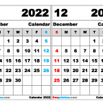 Editable November December 2022 Calendar