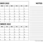 Calendar 2022 October Notes