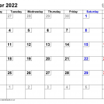 Google October Calendar 2022 Printable