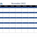 Nov 2022 Calendar Word