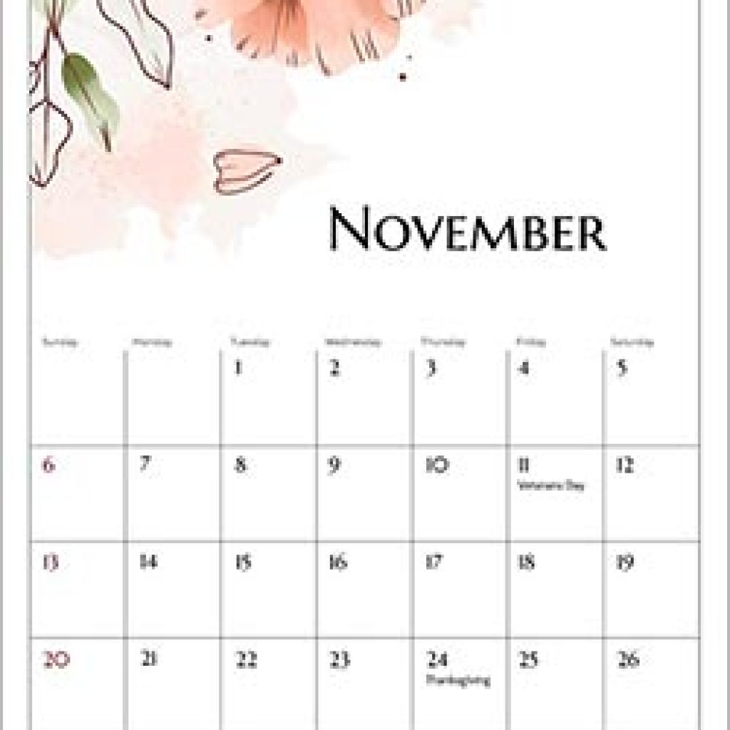 November 2022 Calendar Tumblr