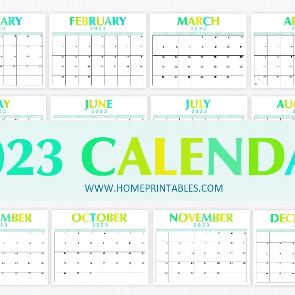 2023 Year Calendar Printable