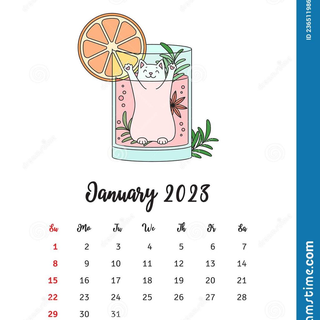 January 2023 Calendar Cute