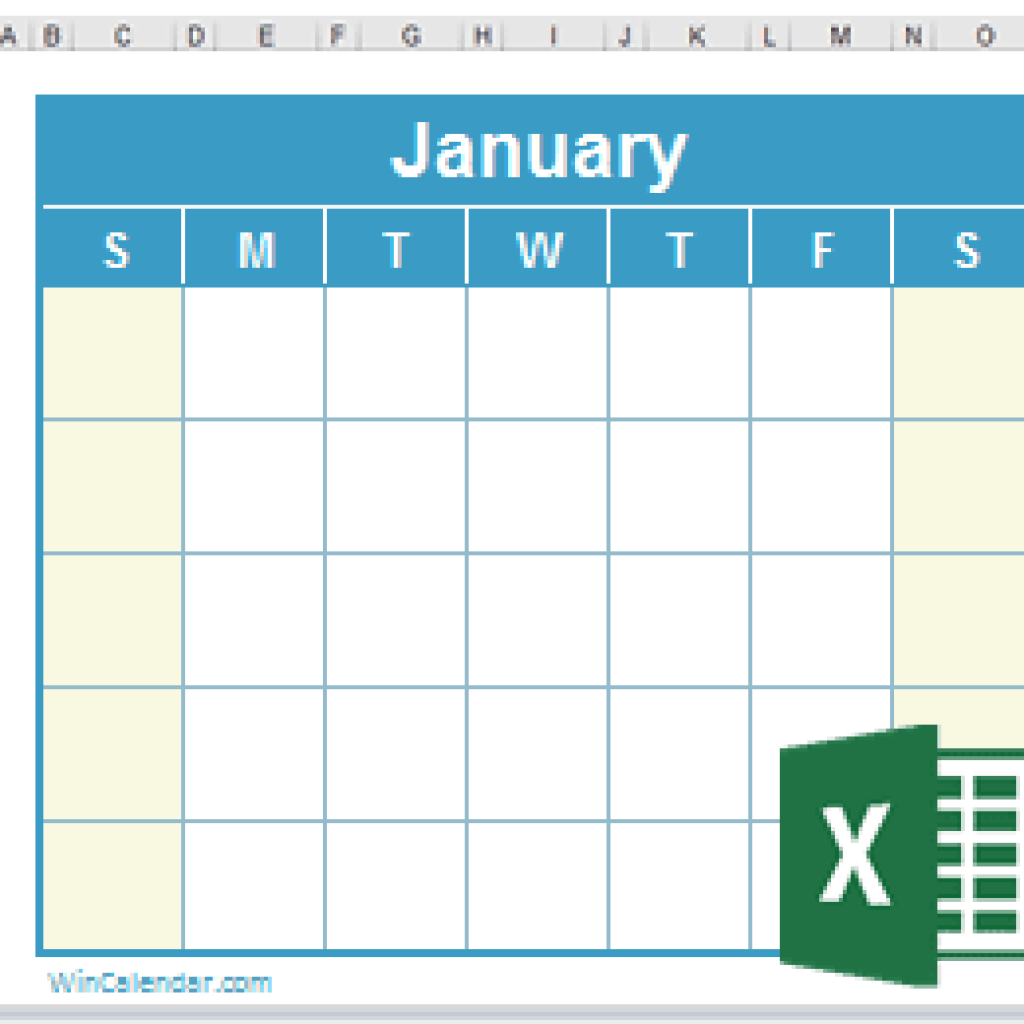 January 2023 Calendar Excel