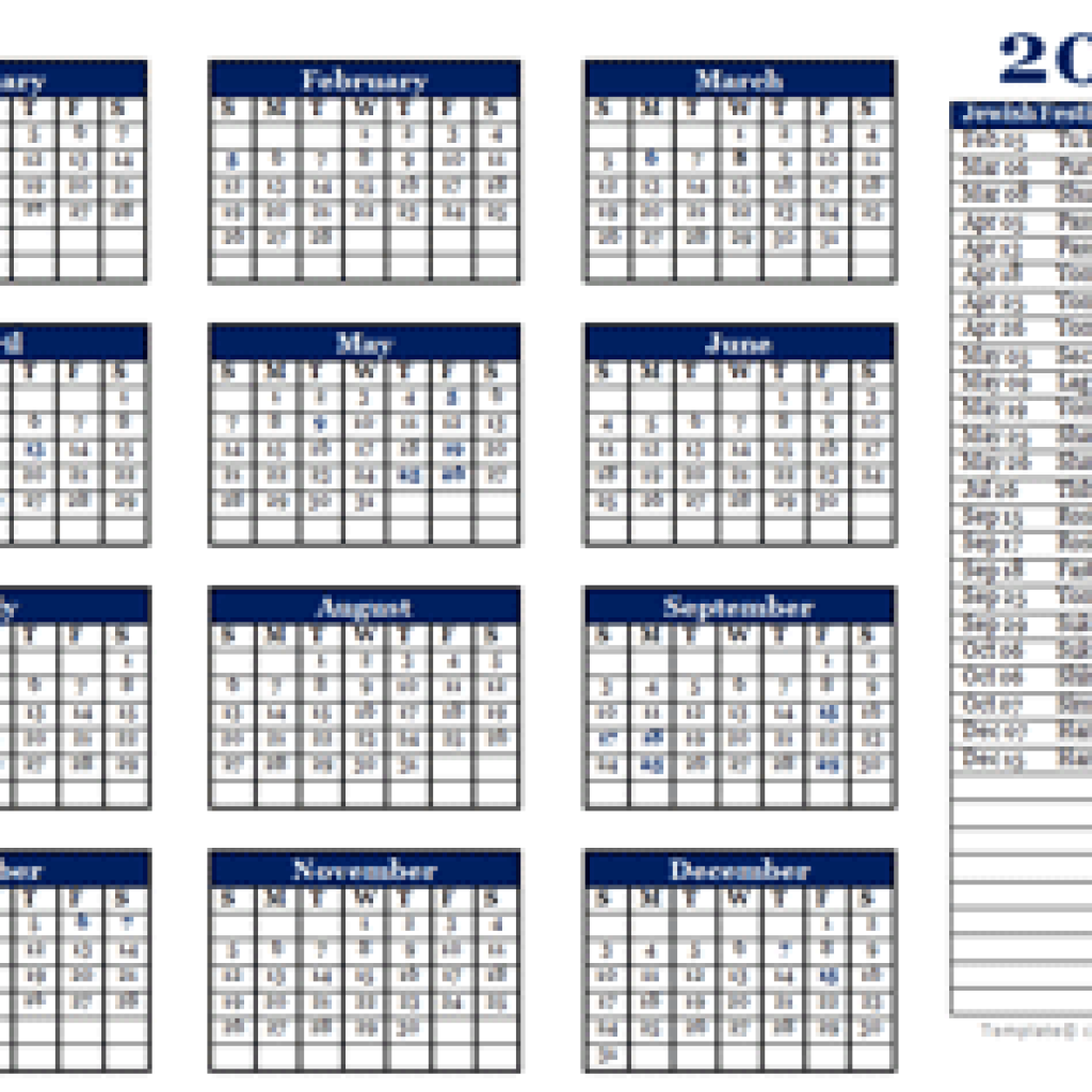 Printable Jewish Calendar 2023