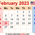 Free February 2023 Calendar United States