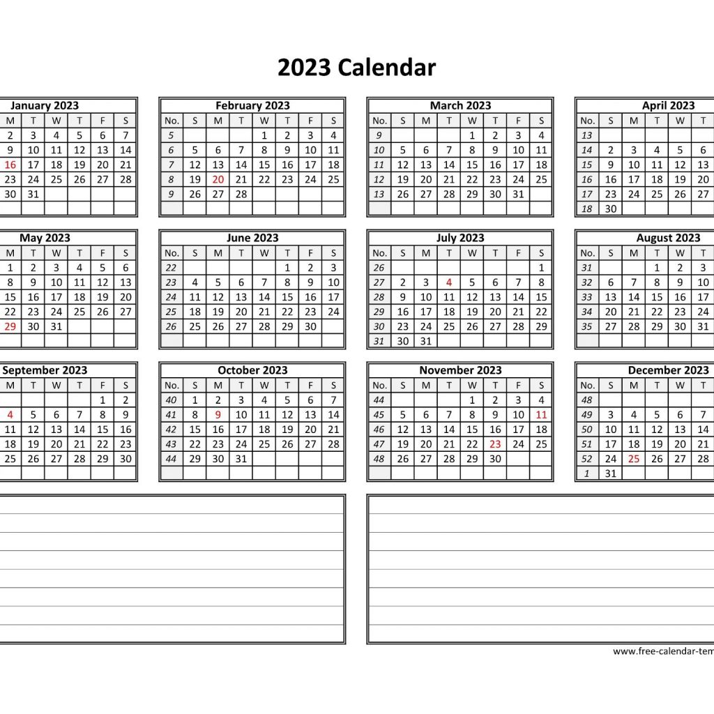 Notes Calendar 2023 Template | Qualads