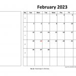 February 2023 Calendar Notes