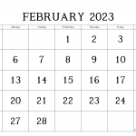 February 2023 Calendar Page