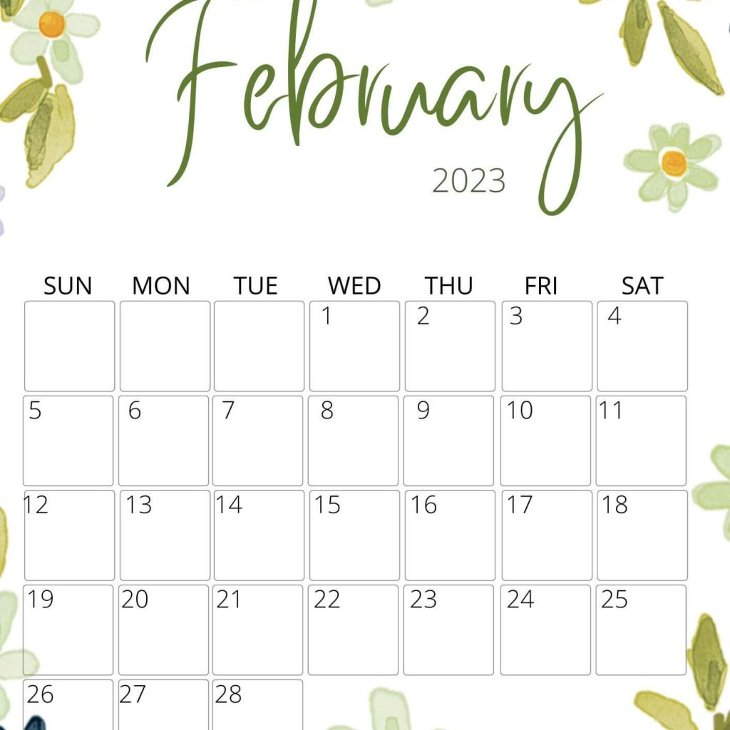 February 2023 Calendar Portrait