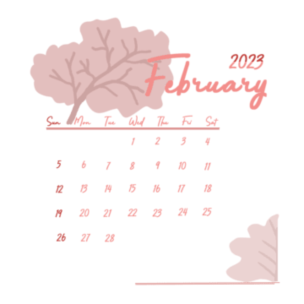 February 2023 Calendar Tumblr