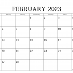 February 2023 Calendar Printable