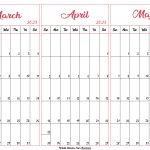 3 Month Calendar March April May 2023