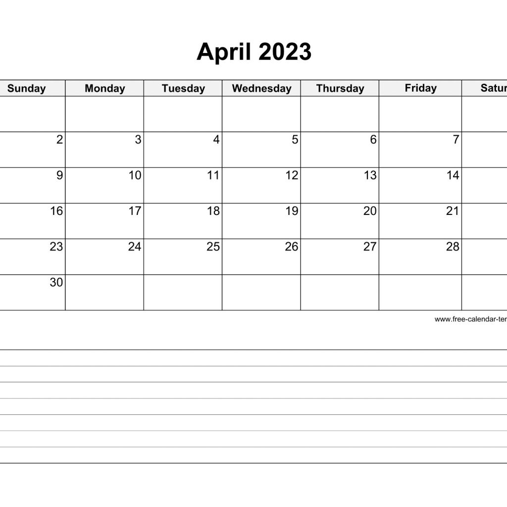 April 2023 Calendar Notes