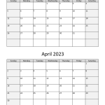 Free Printable Calendar March April 2023